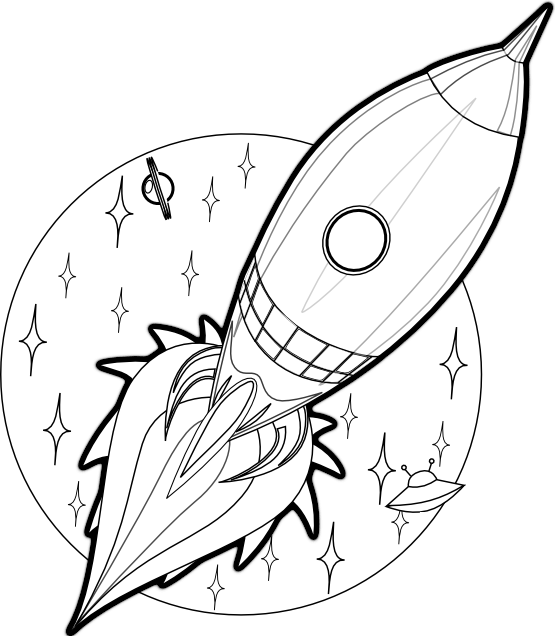 clipartist.net » Clip Art » cartoon rocket coloring book colouring ...