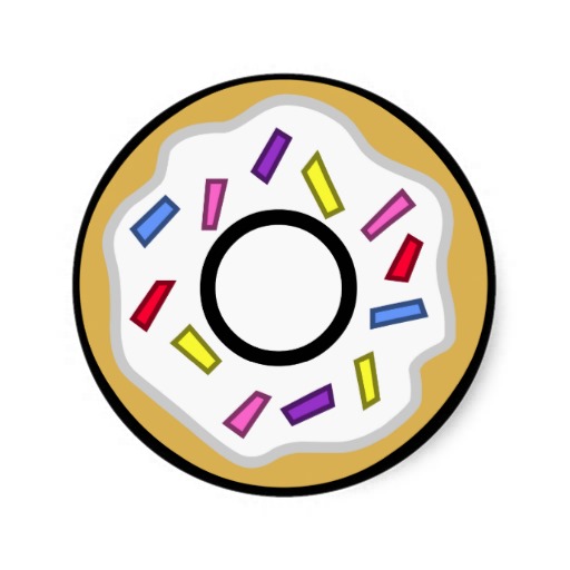 Cartoon Doughnut (rainbow) Round Sticker | Zazzle