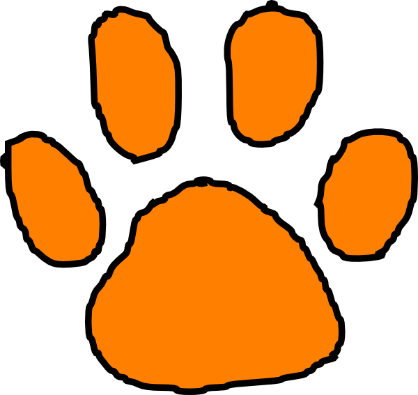 Orange Tiger Paw With Black Outline clip art - vector clip art ...