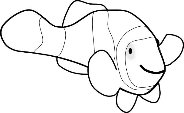 Clown Fish Outline clip art - vector clip art online, royalty free ...
