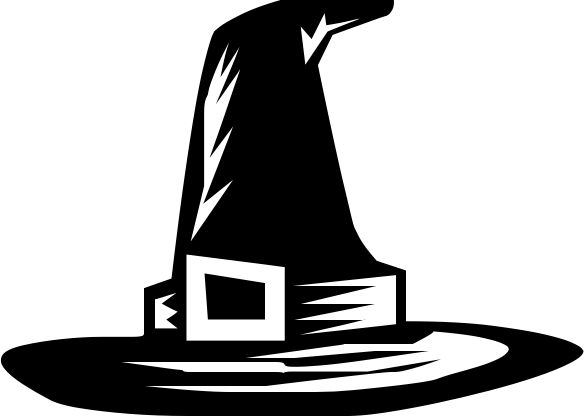 Witch Hat Clipart Black And White - Gallery