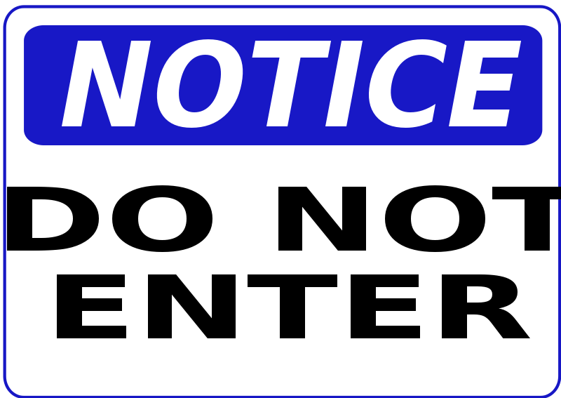 Notice - Do Not Enter Clip Art Download