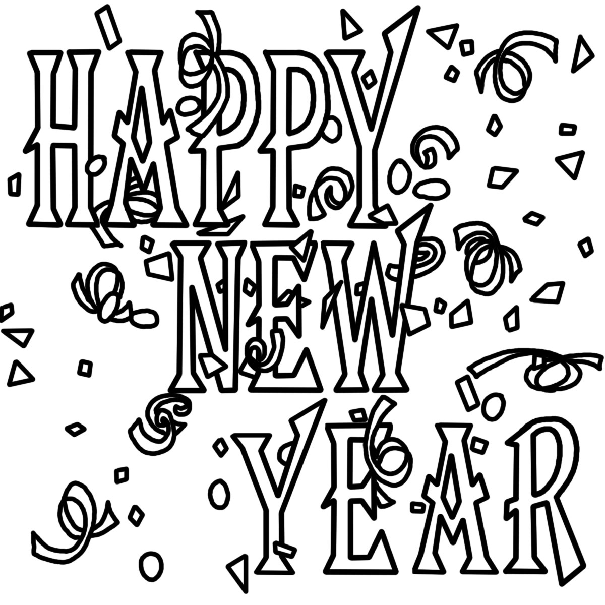 New Years Eve Clip Art Black And White Images & Pictures - Becuo