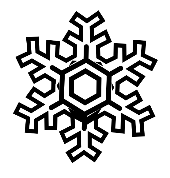 Snowflake Stylized Black White Line Art Christmas Xmas Holiday ...