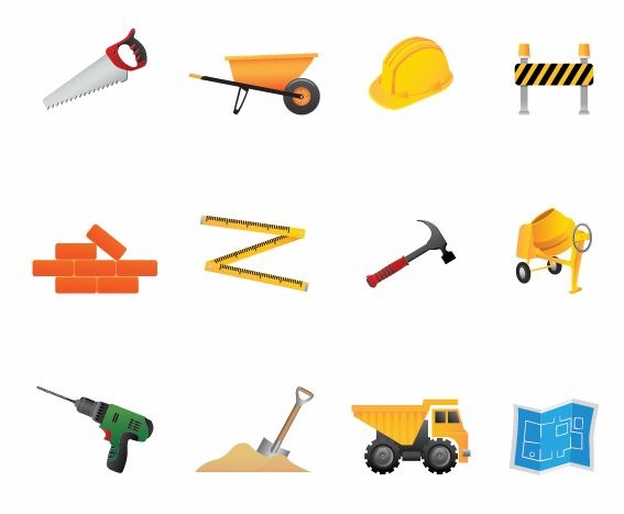 Building and Construction Tools Vector Icon Set | Free Icon | All ...