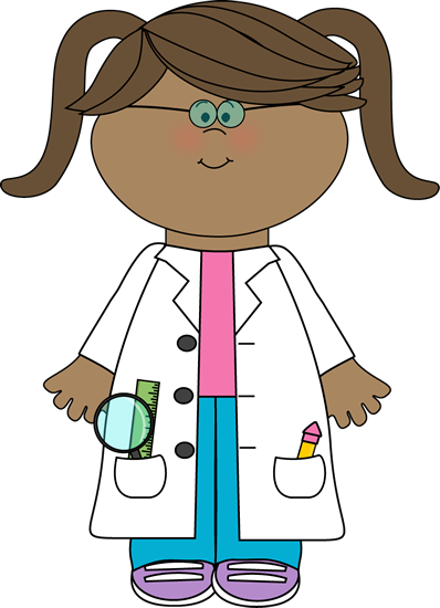Little Girl Scientist Clip Art - Little Girl Scientist Vector Image