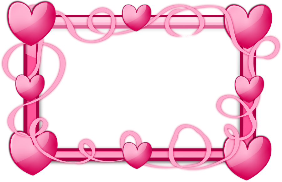 Pink Hearts Frame medium 600pixel clipart, vector clip art ...