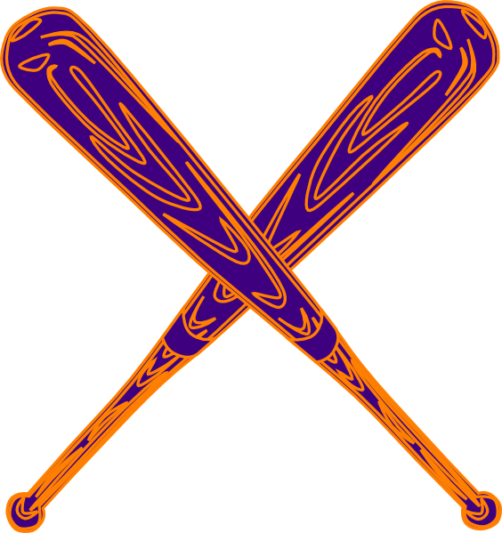 Baseball Bat Purple And Orange clip art - vector clip art online ...