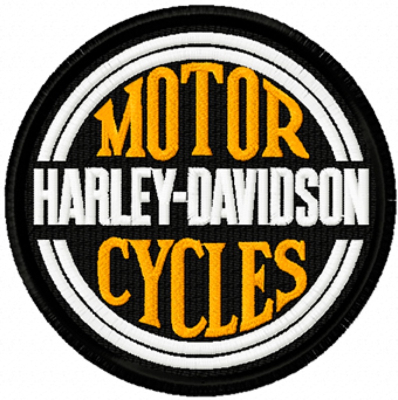 Harley Davidson Round Machine Embroidery Design In 4 Sizes | Shoply