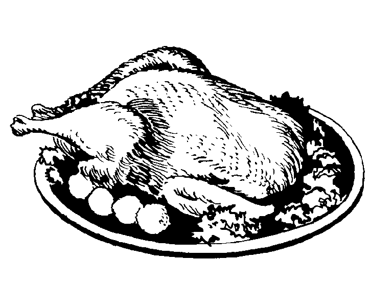 Thanksgiving Food Clip Art Black and White | Free Internet Pictures
