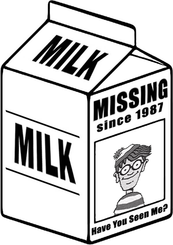 Missing Person Template Milk Carton