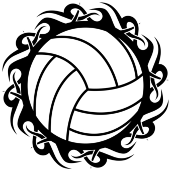 Volleyball Tribal Blk Wht image - vector clip art online, royalty ...