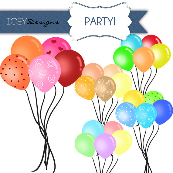 Digital Scrapbooking Party Balloons Clipart by IceyDesigns on Etsy