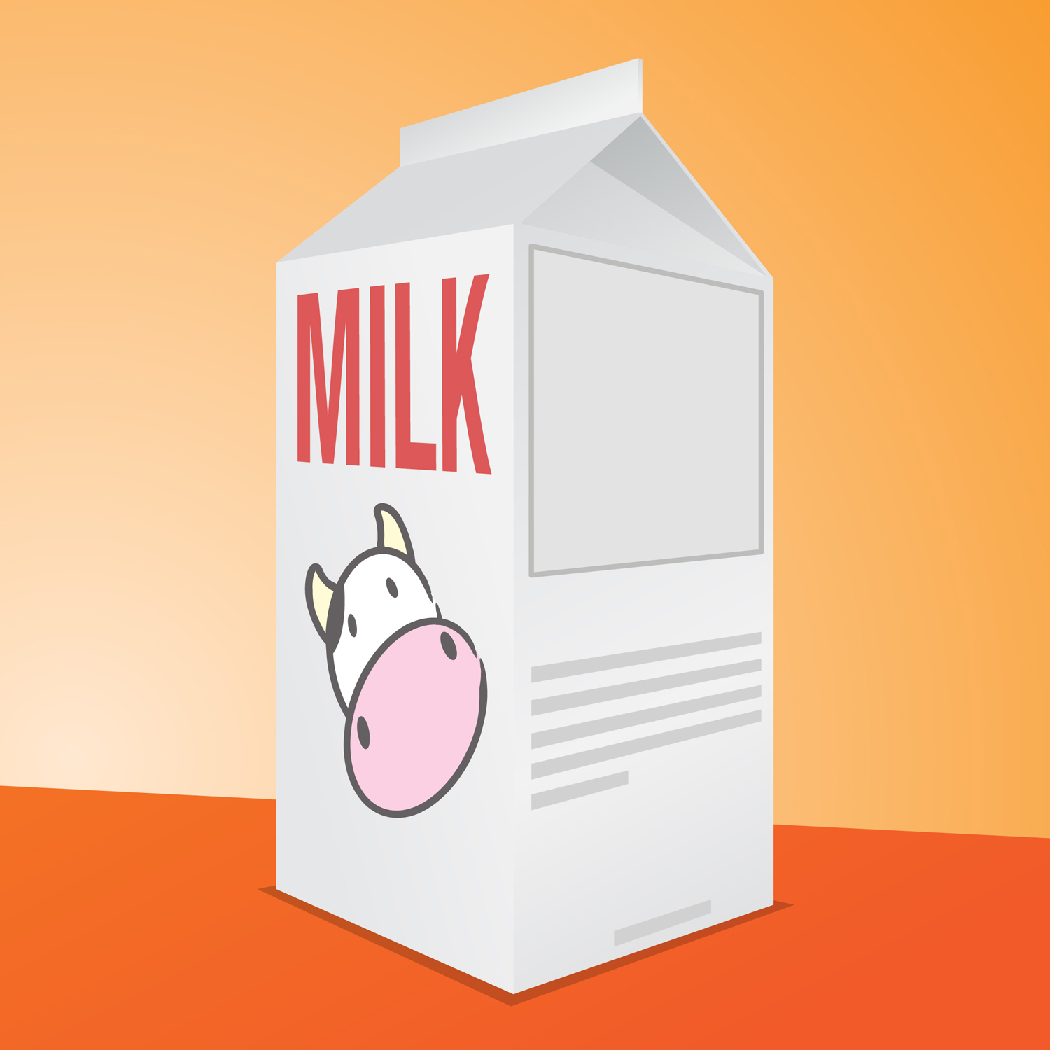 Milk Carton — Vector illustration of a white milk carton that says ...