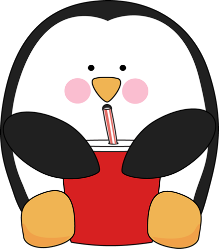 Penguin with a Drink Clip Art - Penguin with a Drink Image