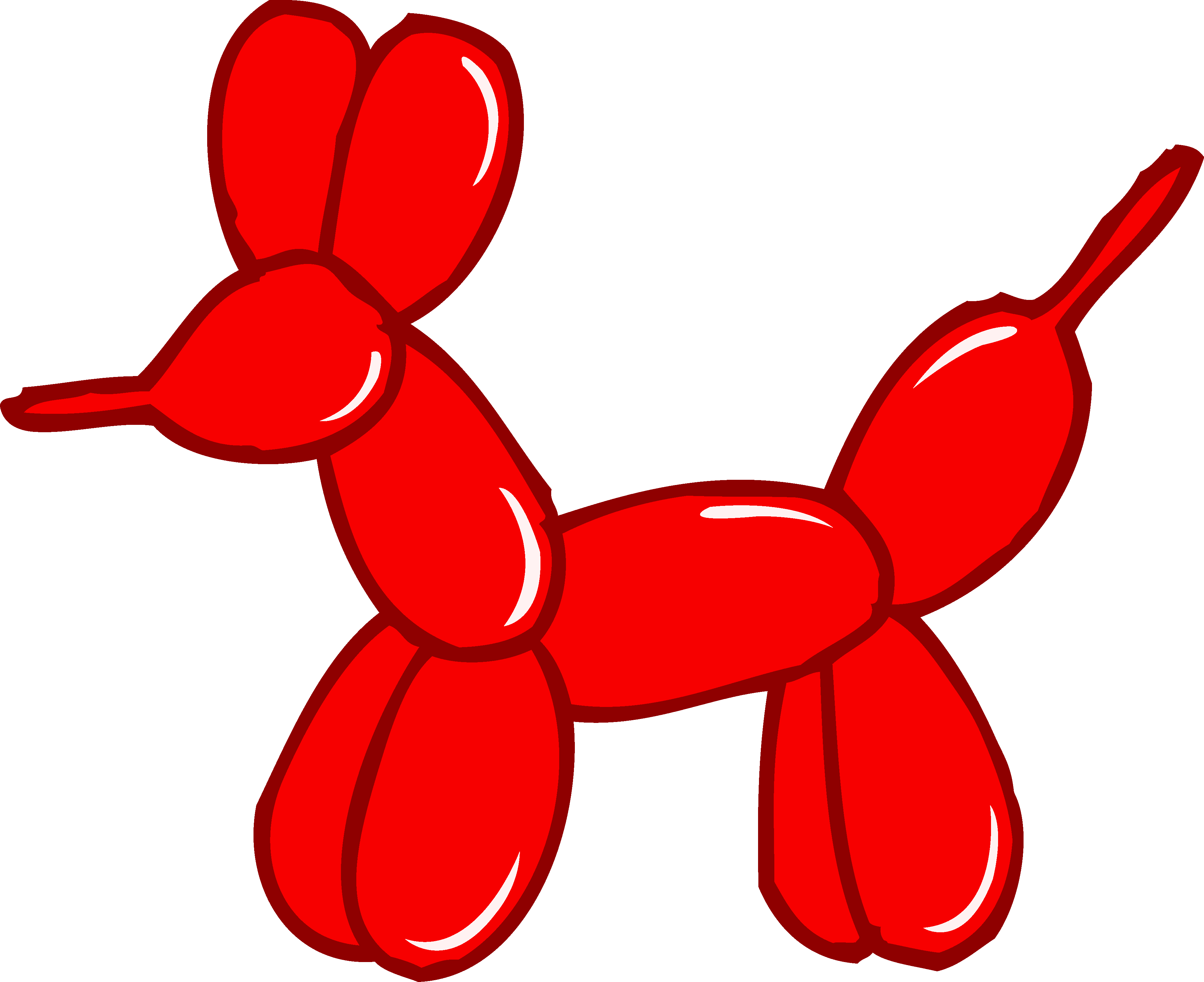 Cute Red Balloon Animal - Free Clip Art
