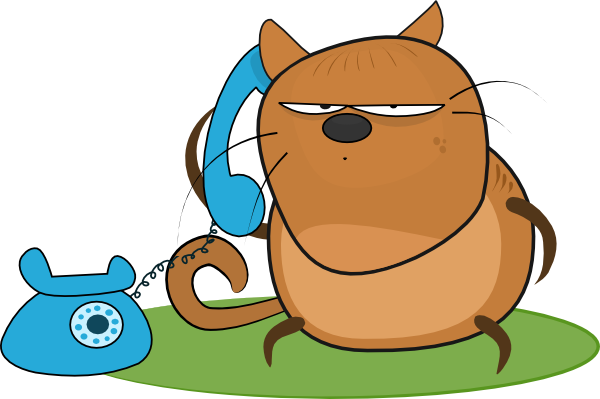 Cat Talking In Phone clip art - vector clip art online, royalty ...