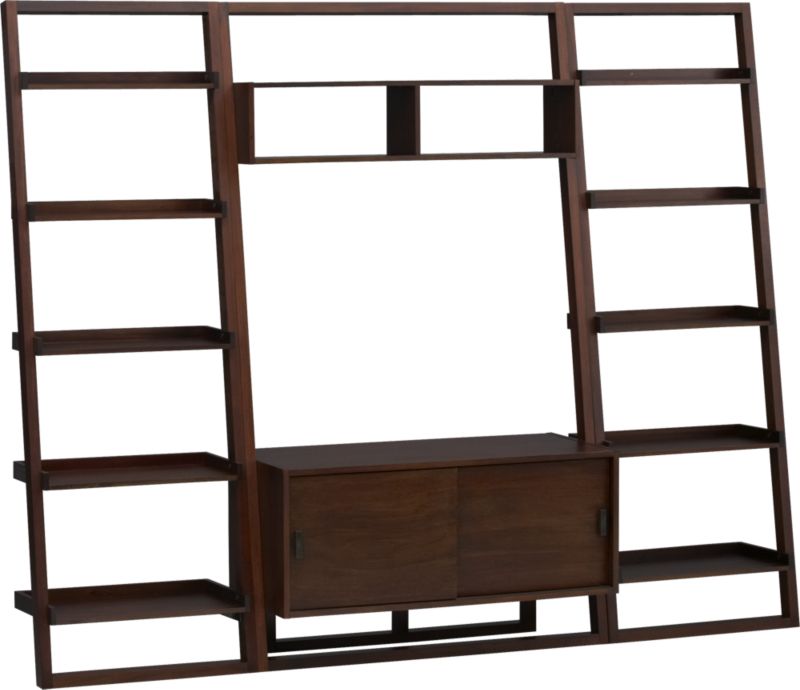 Sloane Java 25.5" Leaning Bookcase in Bookcases | Crate and Barrel