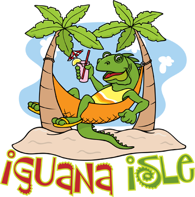 Funny Cartoon Iguana Logo