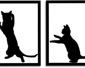 Popular items for black cat art on Etsy
