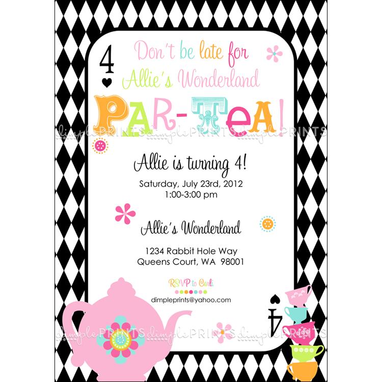 Tea Party Par-TEA Printable Invite - Dimple Prints Shop