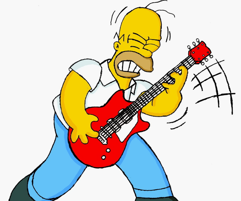 Homer Playing Guitar Galaxy S2 Wallpaper (960x800)