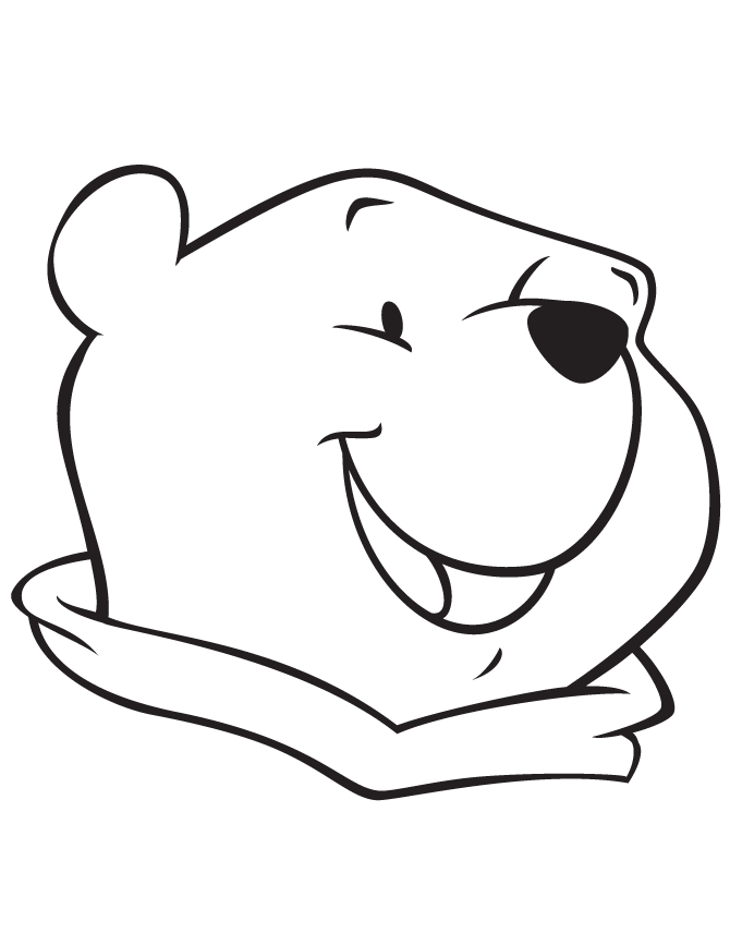 Winnie The Pooh Bear Face Only Coloring Page | HM Coloring Pages