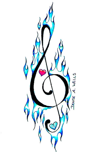 Pix For > Drawings Of Music Notes Tattoos