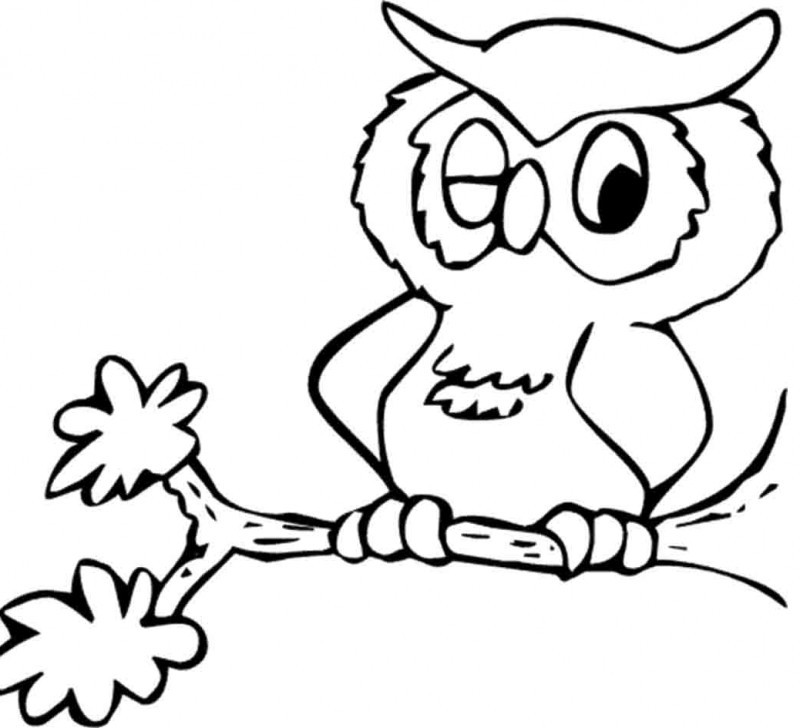 Cute Owl Who Closed His Eyes Next To Coloring Page - Kids ...