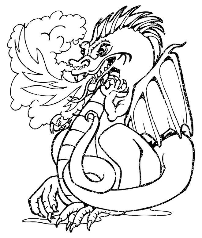 Dragon Coloring Page | Fierce Fire Breathing Dragon - ClipArt Best ...