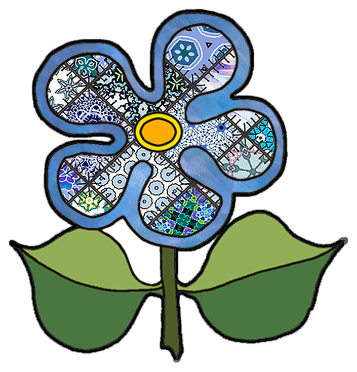 ArtbyJean - Paper Crafts: FLOWERS - Set A24 - Blue Patchwork - A ...