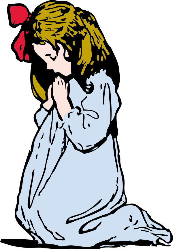 girl praying - vector Clip Art
