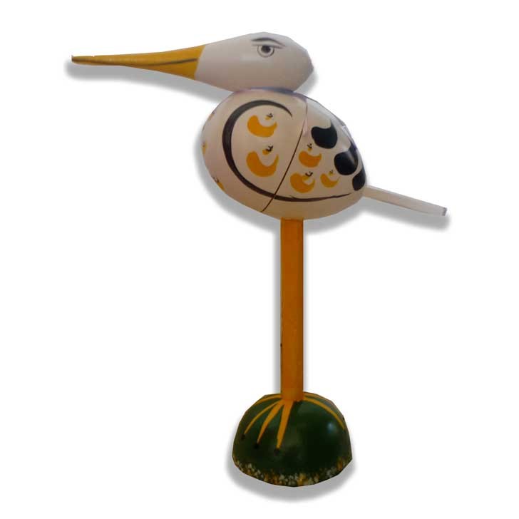 Wooden Stork with Miniature Dutch Doll
