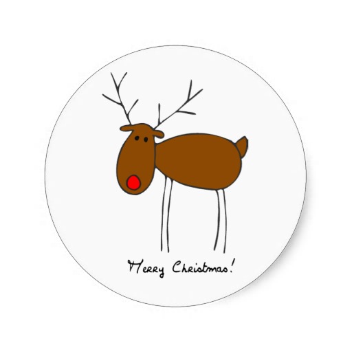 Merry Christmas Reindeer Stickers, Merry Christmas Reindeer ...