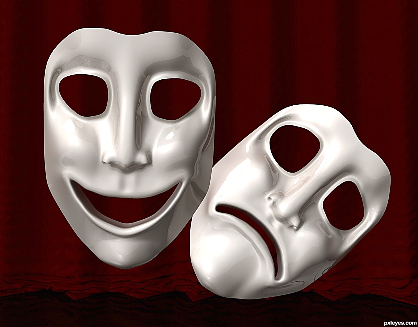 theatre picture, by mircea for: masks 3D contest - Pxleyes.com