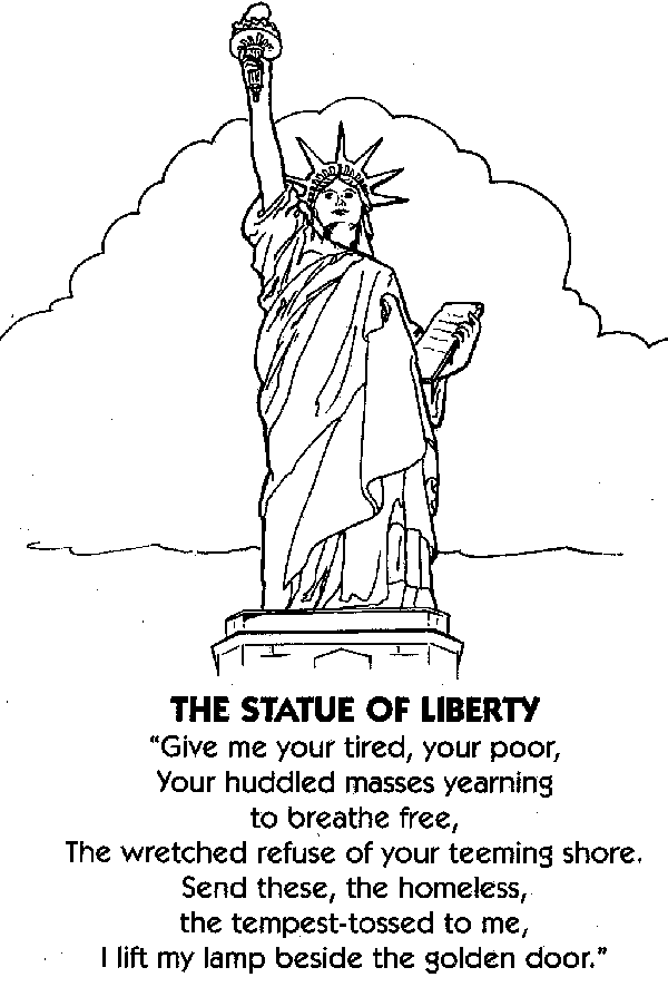 Coloring Book Page Of Statue Of Liberty Cliparts co