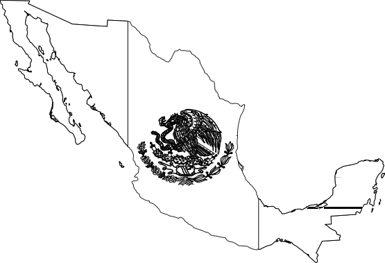 Mexico Flag Map Black White Line Art Tattoo Flag | Tattoobite.com