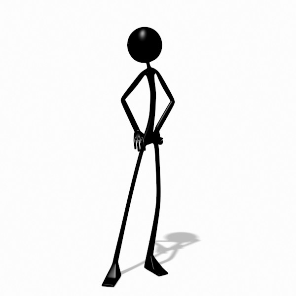 stickman character 3d model
