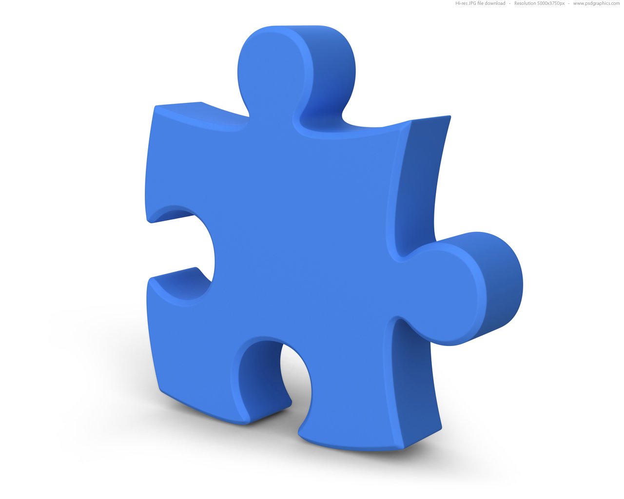 Single jigsaw puzzle piece, 3D symbol | PSDGraphics