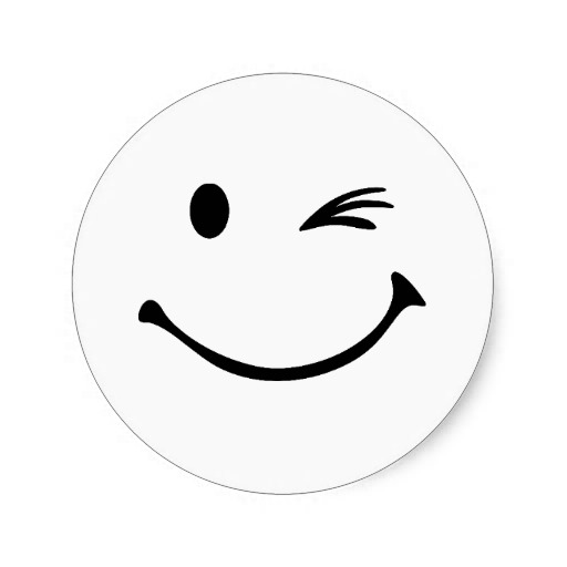 Smiley wink classic round sticker | Zazzle