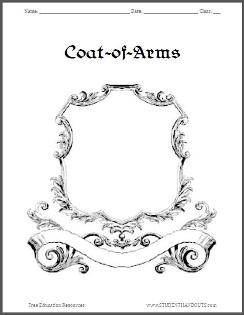 middle+ages+for+kids+worksheets | Coat-of-Arms Medieval Worksheet ...