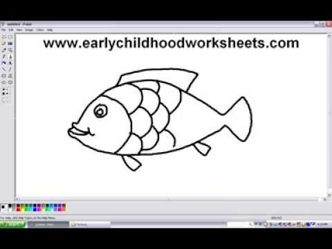How to Draw Cartoons Fish Easy Step by Step For Kindergarten Kids ...