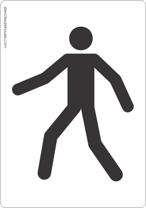 Walking man symbol stencil available to buy online