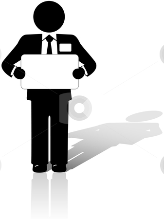 Business Man Holds blank copyspace sign stock vector