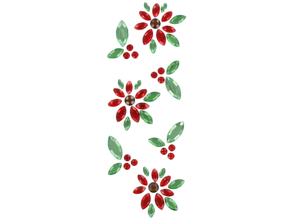 the Paper Studio Poinsettia & Holly 3D Gemstone Stickers | Shop ...