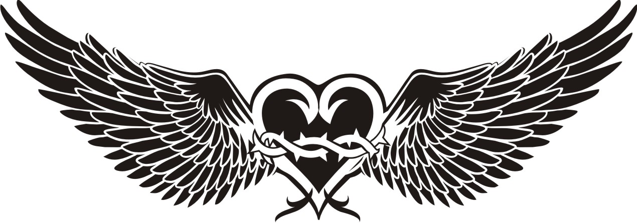 Heart and Wings Tattoo Vector | Corel Draw Tutorial and Free Vectors