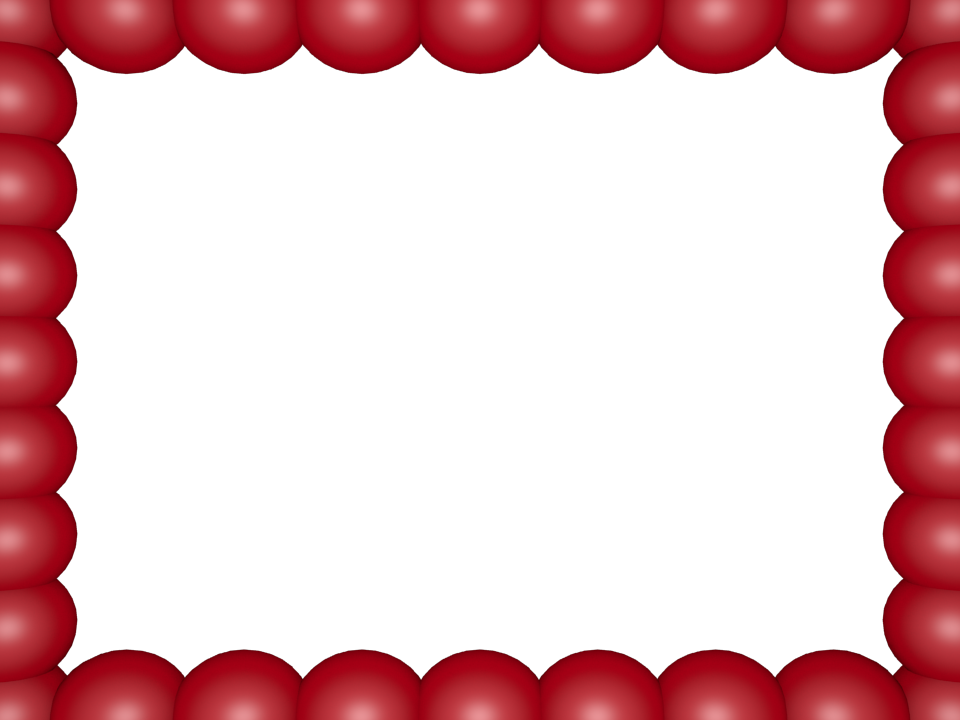 Red Pink Bubbly Pearls Rectangular Powerpoint Border | 3D Borders