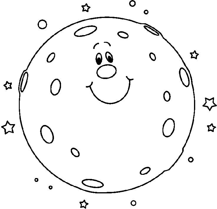 Full moon clip art/coloring page | Shrinky Dinks | Pinterest