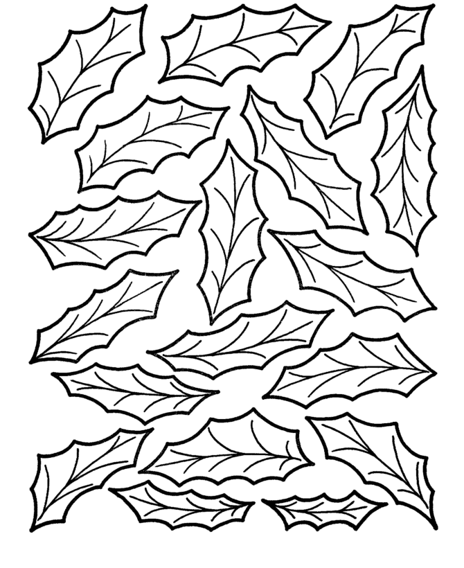 holly leaves Colouring Pages (page 3)