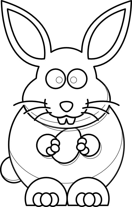 cartoon bunny black white line art scalable vector graphics svg ...